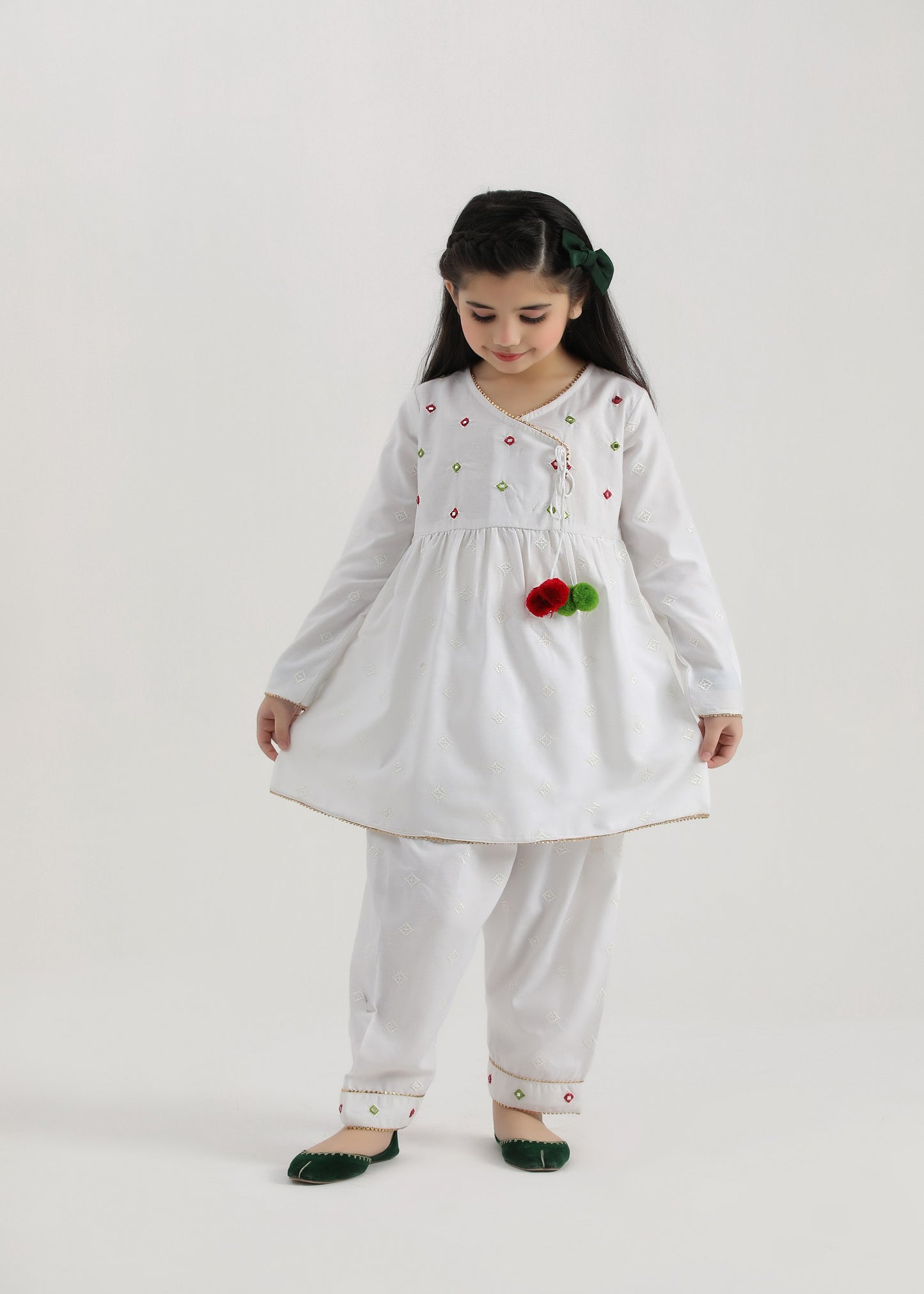 White Embroidered Khaddar Suit