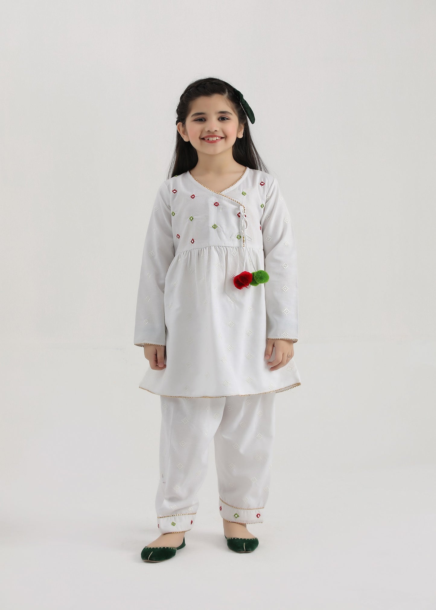 White Embroidered Khaddar Suit