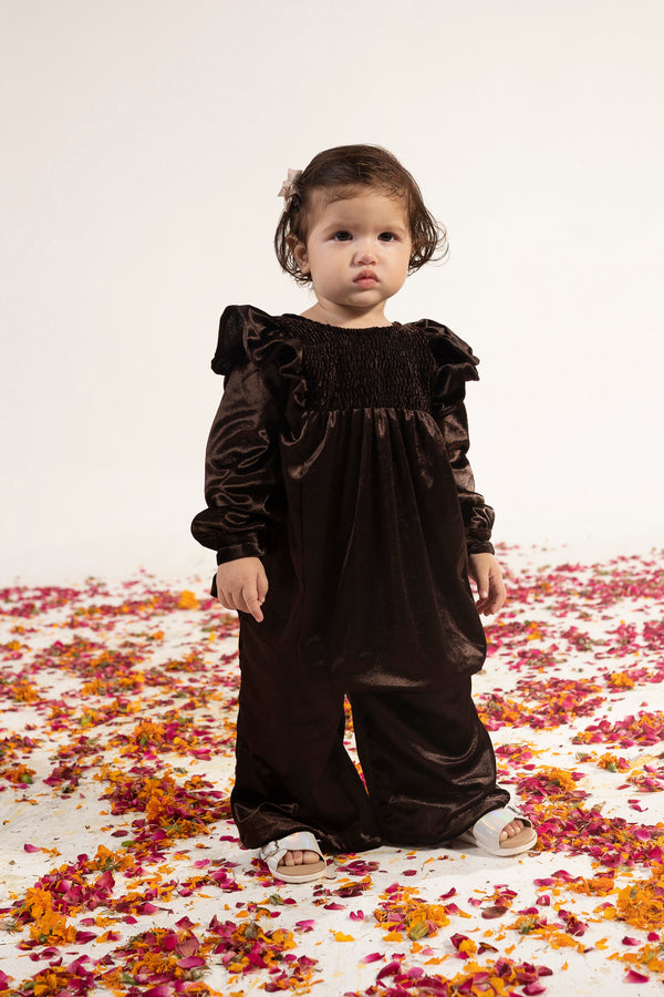 Girls Velvet Co-ords Set  – 2-Piece Shirt & Trouser Coord Suit Set